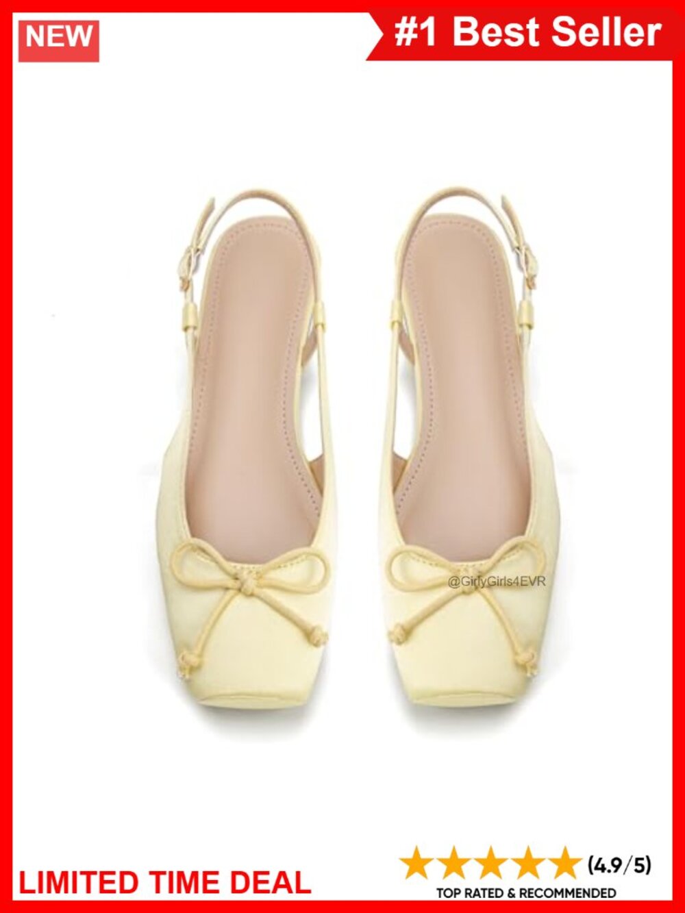 Satin Ballet Flats Slingback Square Toe Bow Knit Dressy Shoes